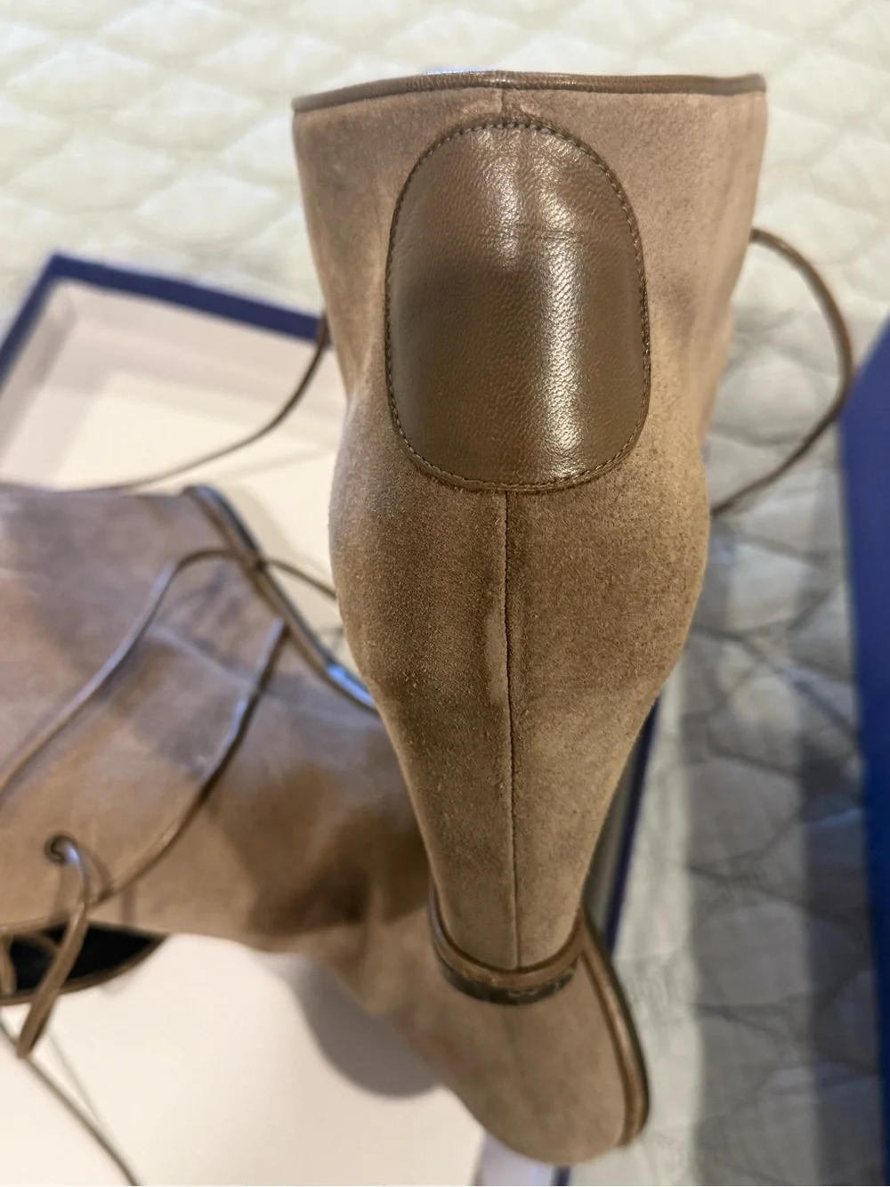 Stuart Weitzman Taupe Suede Ankle Boots